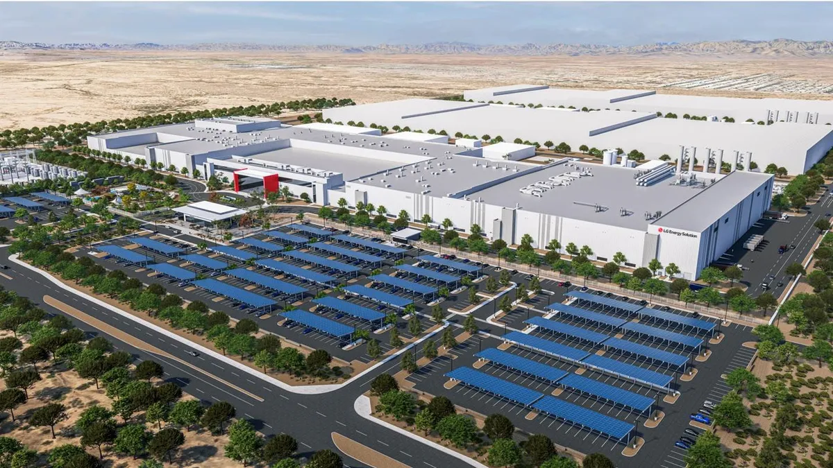 Rendering of LG's $5.5 billion battery plant in Queen Creek, Arizona