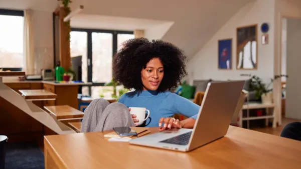 Woman using laptop