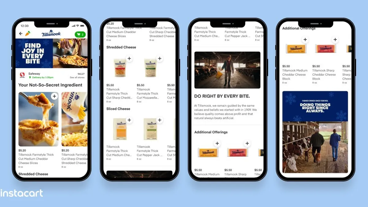 Instacart's new brand pages lets CPG brands drive shoppers to a curated, shoppable destination