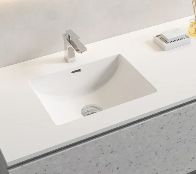 A white bathroom sink.