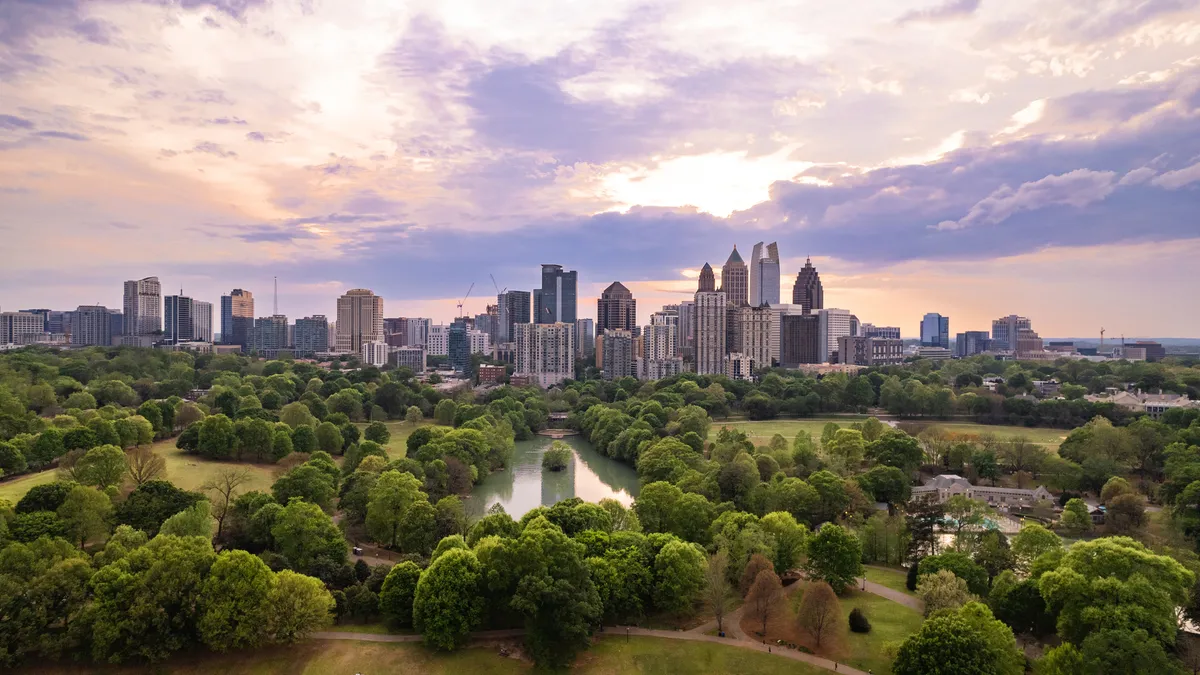 Atlanta skyline over Piedmont Park