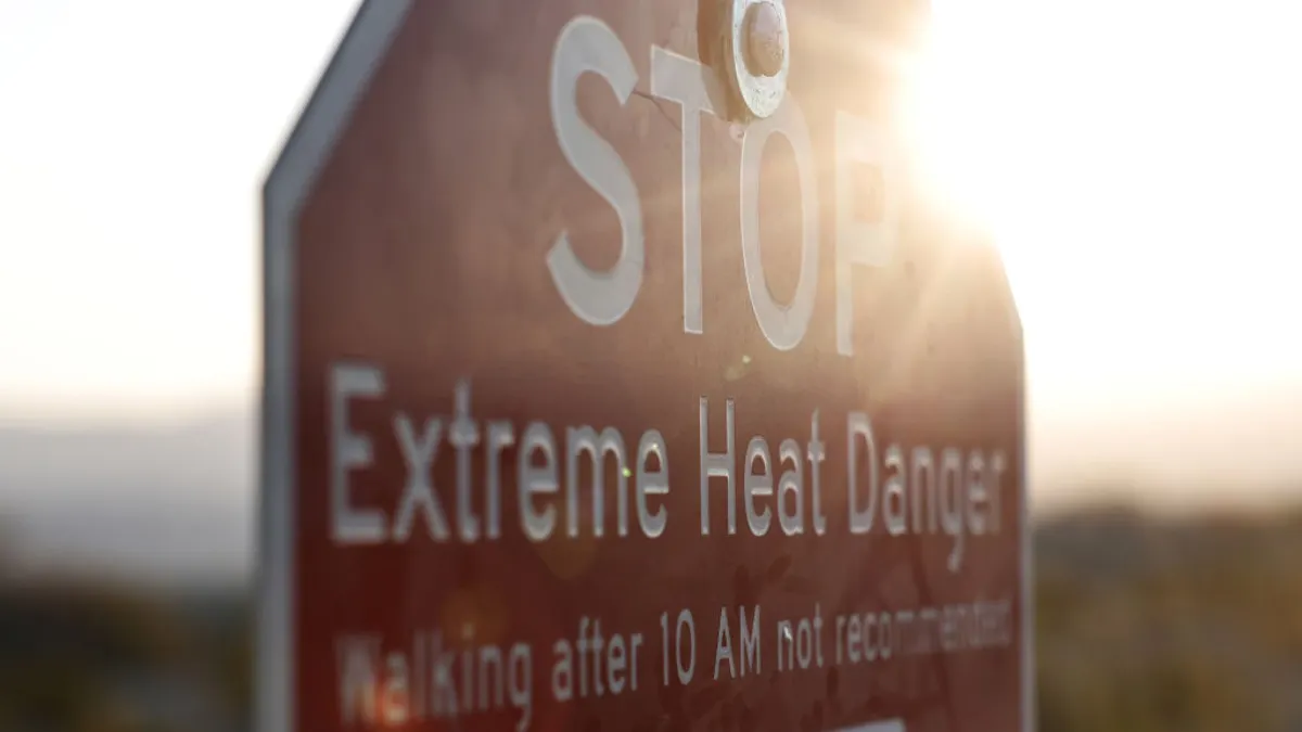 Exreme heat warning sign