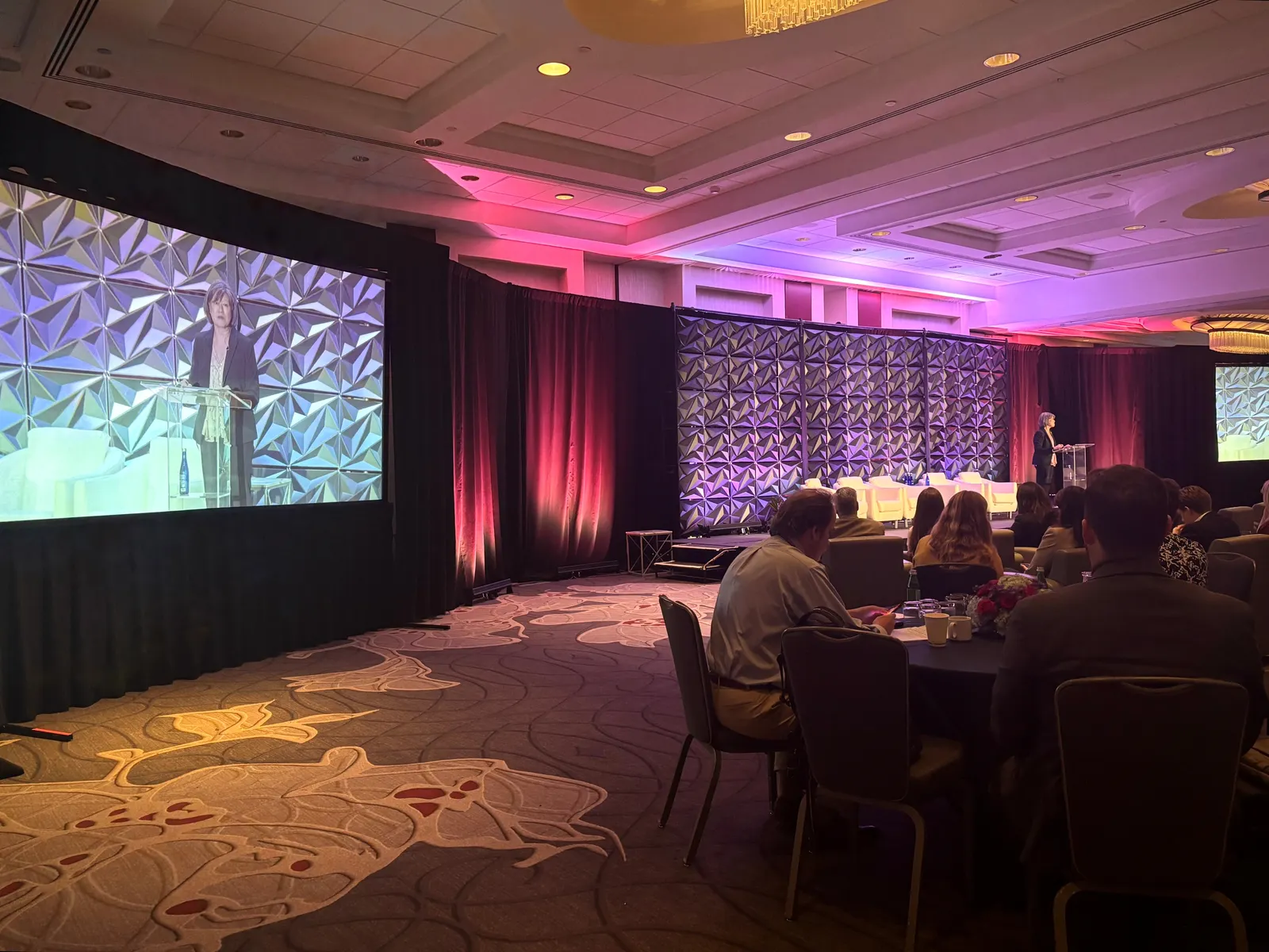 FERC Commissioner Judy Chang addresses the audience during a keynote speech at the Smart Electric Power Alliance’s Energy Evolution Summit on May 19.
