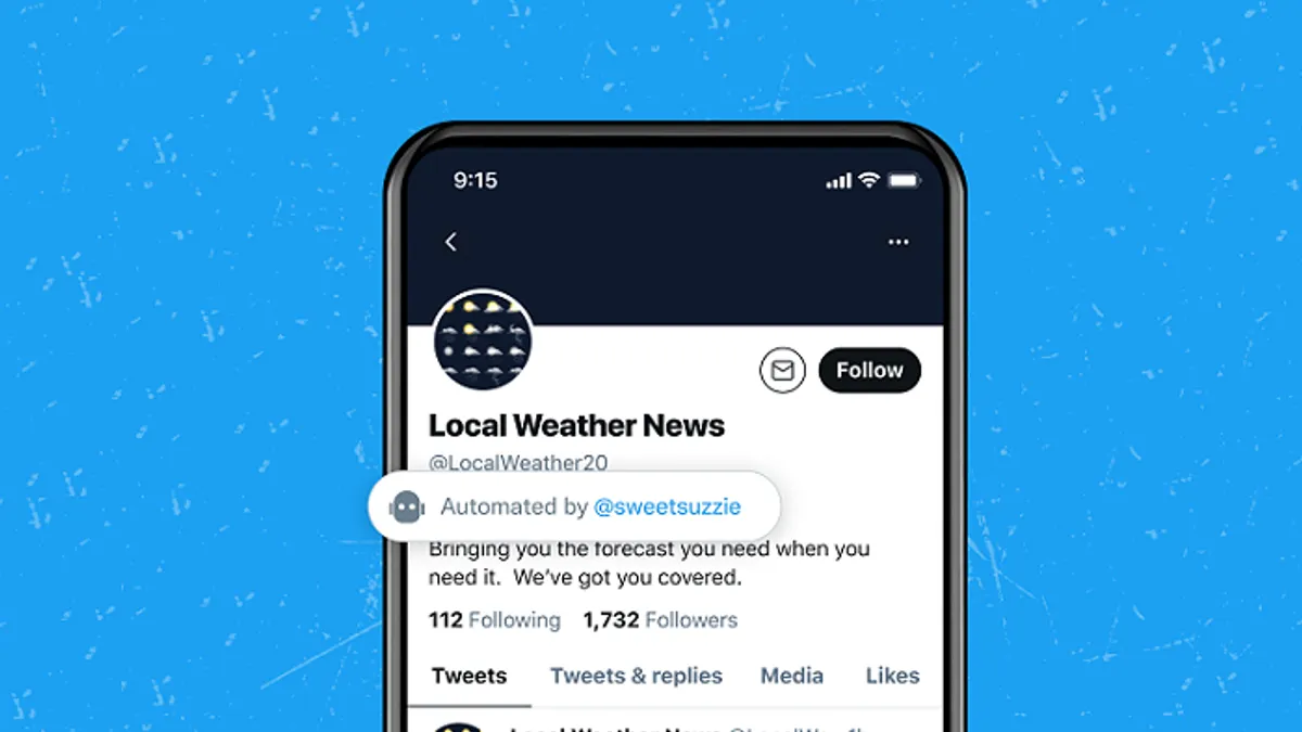 Twitter bot labels