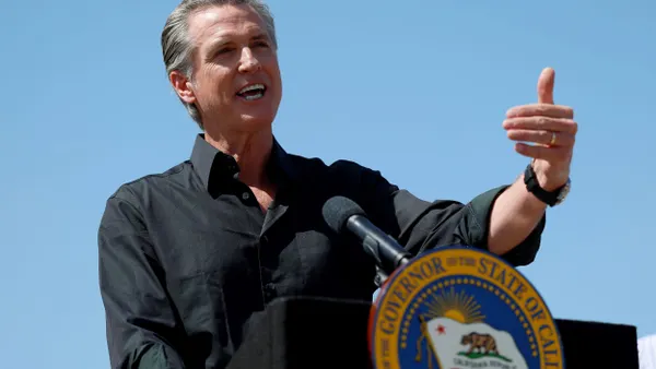 California Gov. Gavin Newsom speaks during a news conference