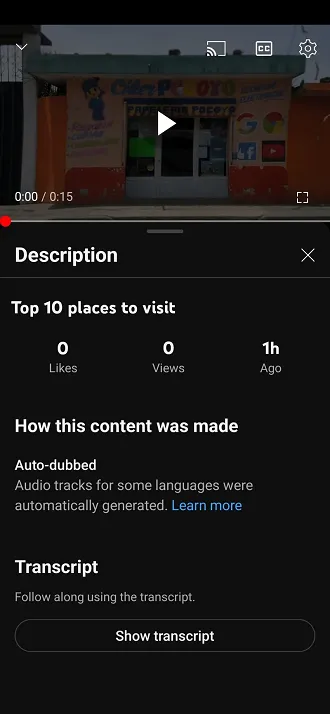 YouTube auto dubbing