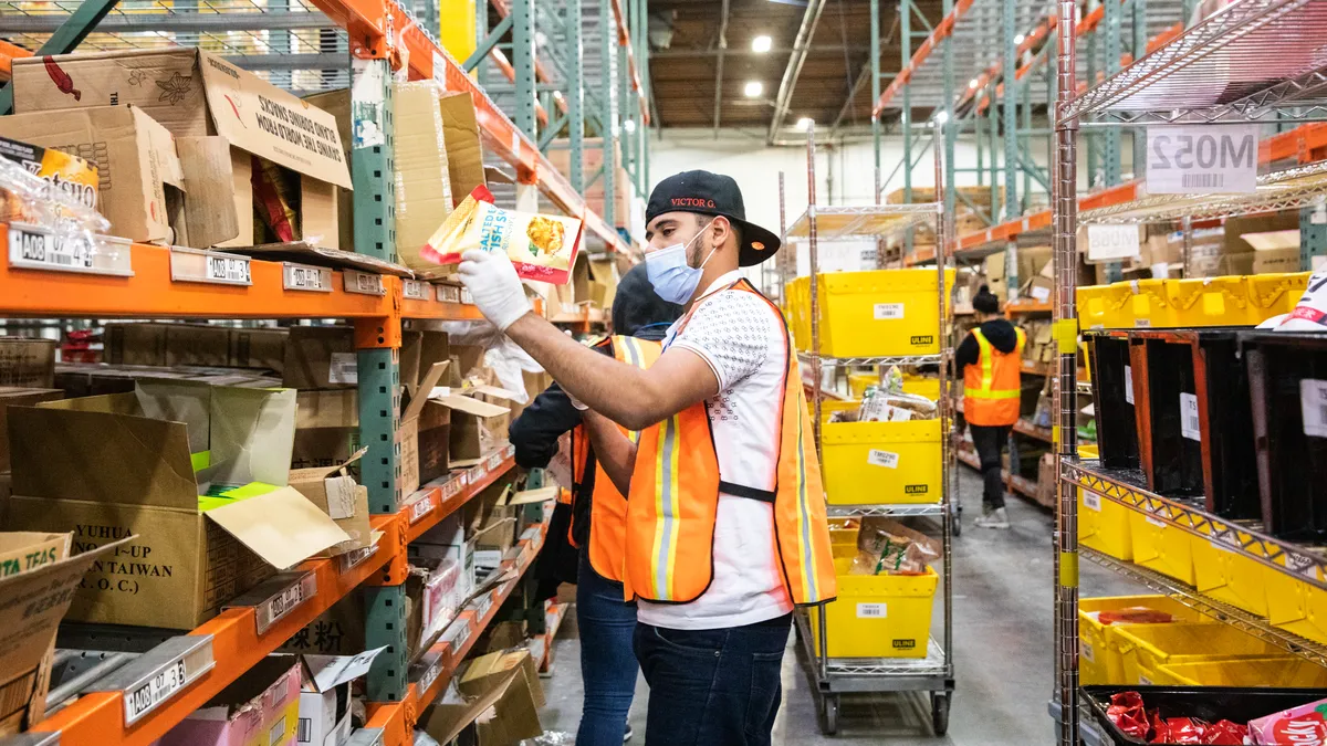 Workers at Weee's warehouse in La Mirada, California