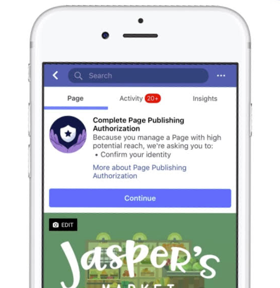 Facebook Page Authorization tools (screenshots)