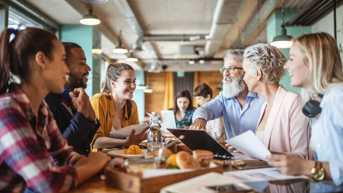 Business People Meeting at a Restaurant, Bar