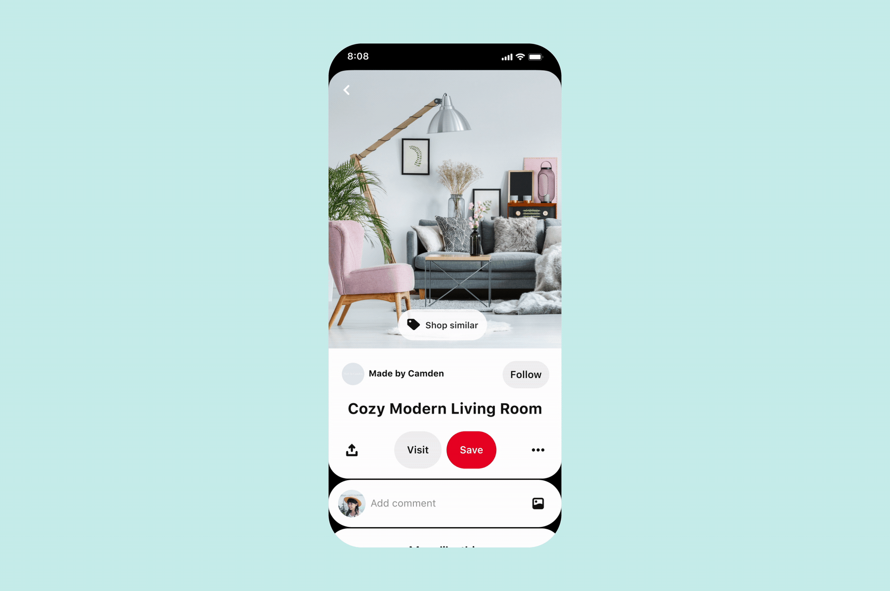 Pinterest shop from visual
