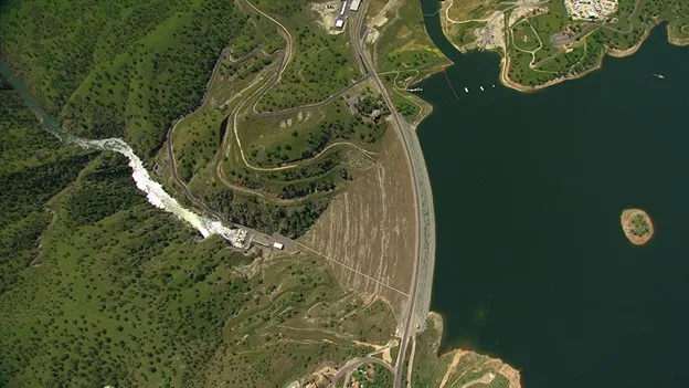 Aerial view of land