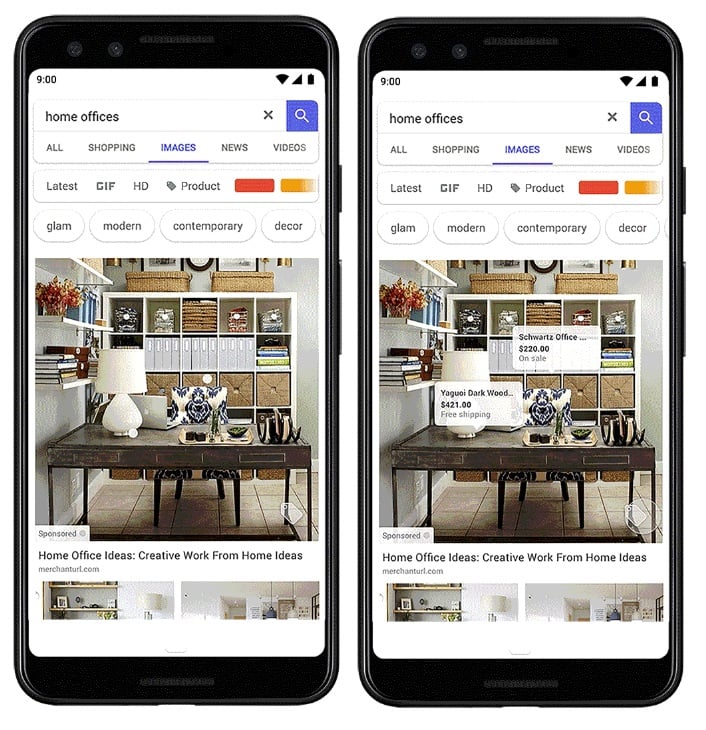 Google Images product tags