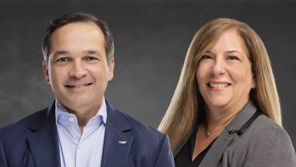 Portrait shots of Ryder President and COO John Diez and EVP and CFO Cristina Gallo-Aquino shown side by side.