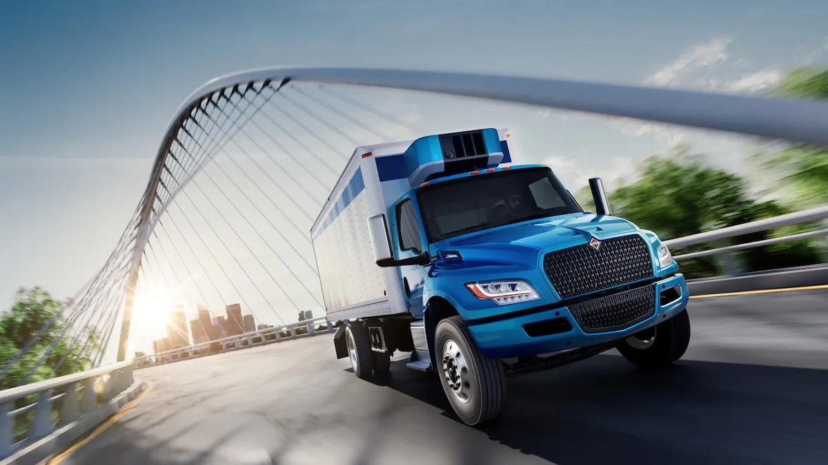 A truck on the highway