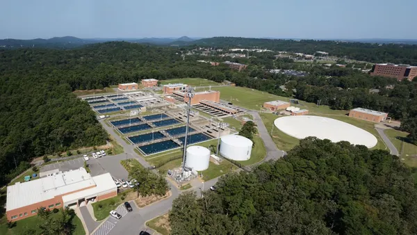 Aerial view of the Jack H. Wilson Water Treatment Plant in Little Rock, Arkansas.