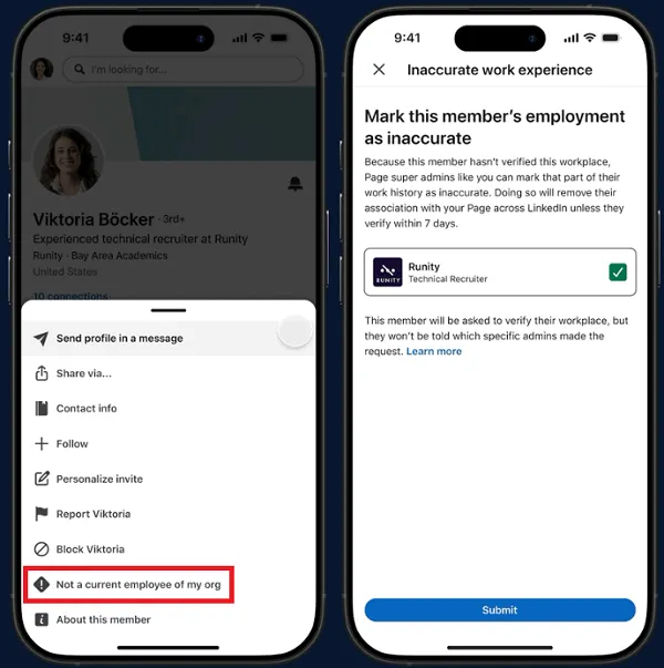 LinkedIn verification update