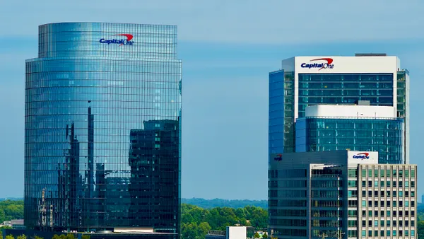 The Capital One Financial Corporation headquarters buildings in Tysons Corner, Virginia on Sept. 21, 2022.