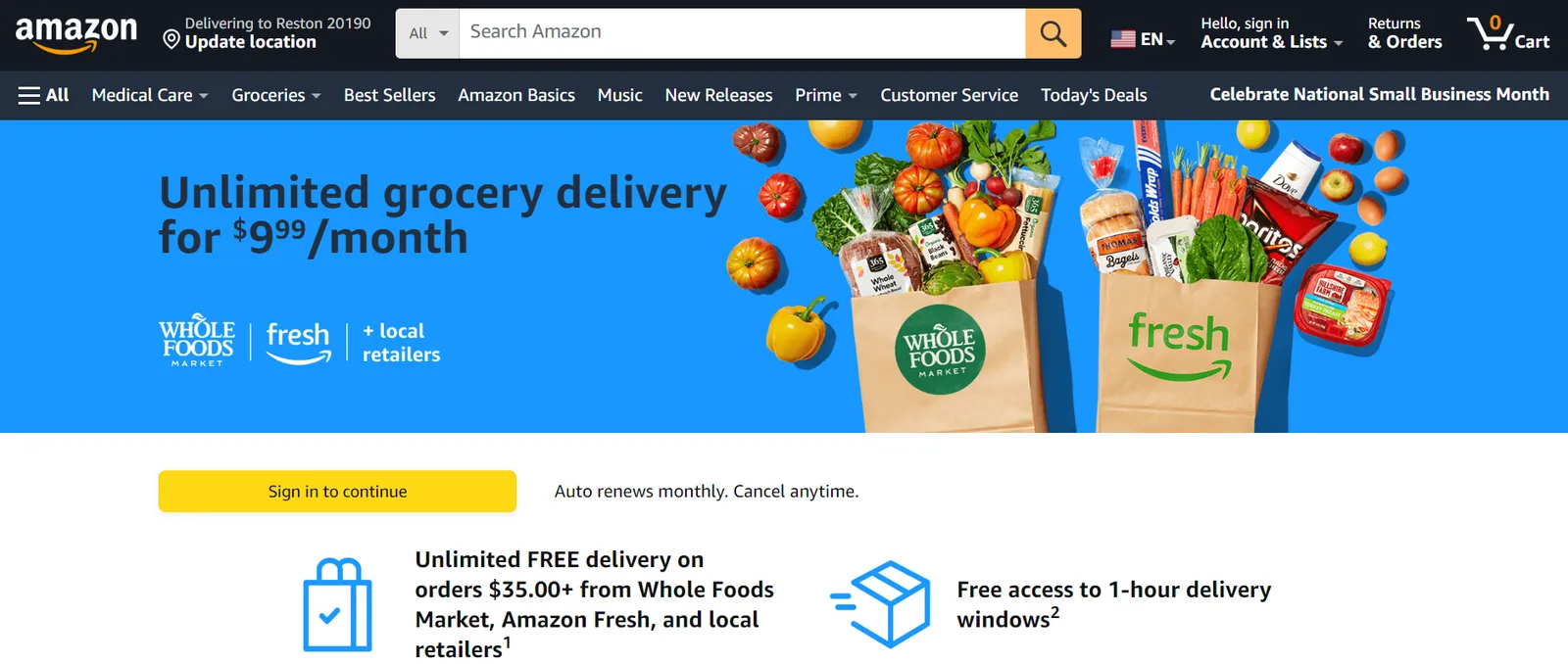 Screenshot of Amazon&#x27;s website