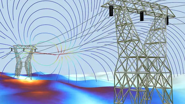 A graphic design of power lines