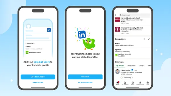 LinkedIn Duolingo