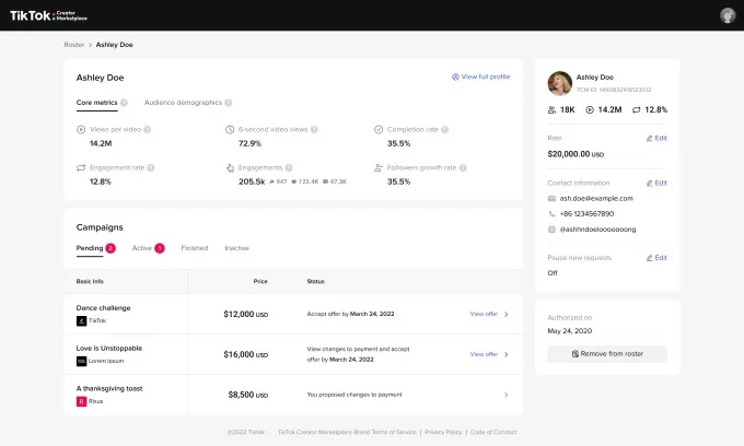 TikTok talent manager