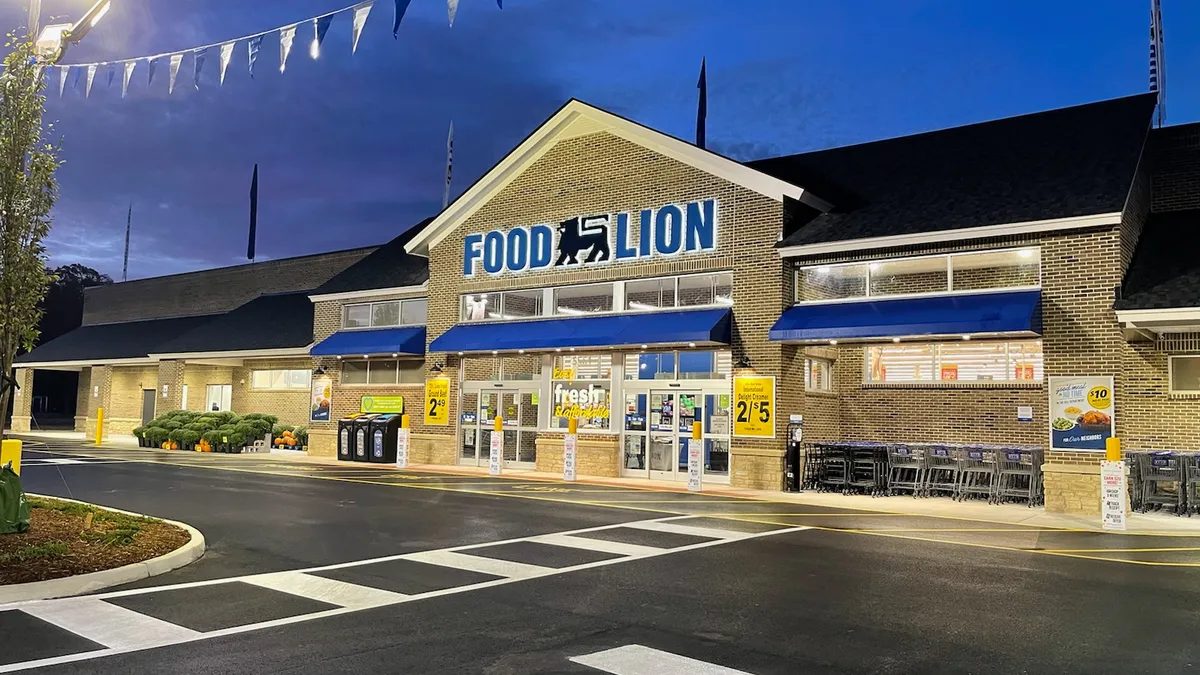 Exterior of a Food Lion store.