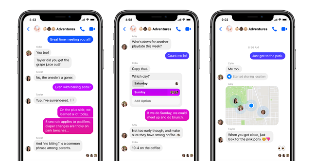 Facebook Messenger 'color gradients'