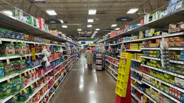 Coffee aisle at a grocery store.