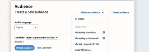 LinkedIn's Audience Templates ad targeting option