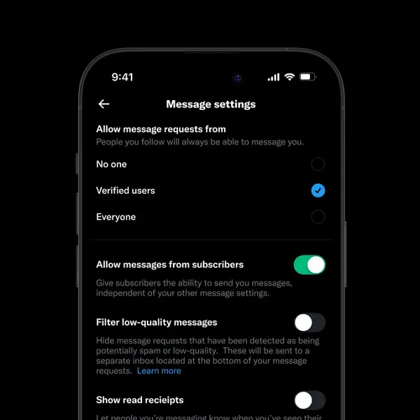 X subscriber DMs