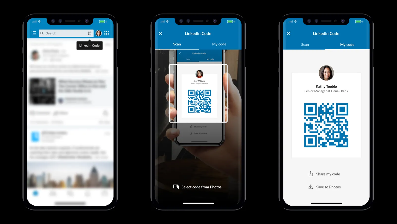 LinkedIn profile QR codes