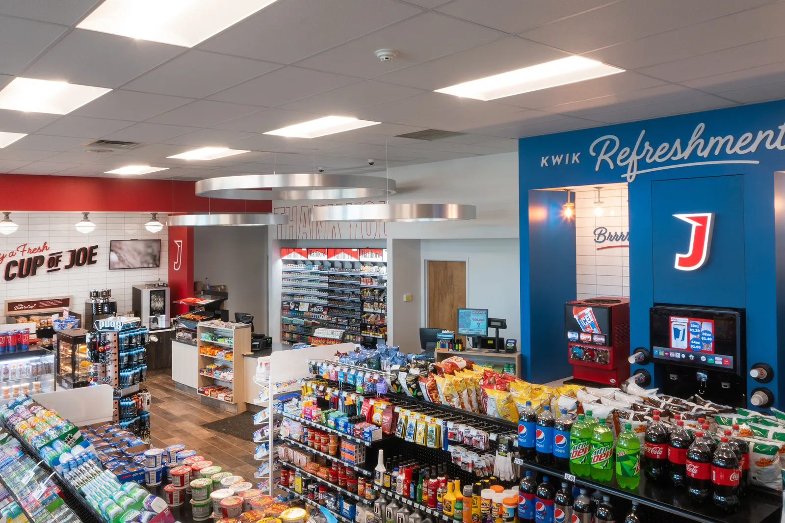 A photo of the interior of Joe's Kwik Mart in Dunmore, Pennsylvania.