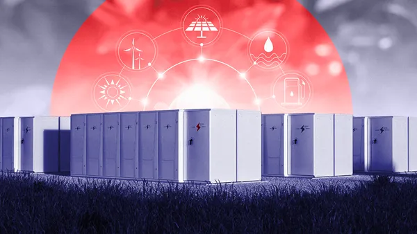 An illustration of utility-scale battery storage.