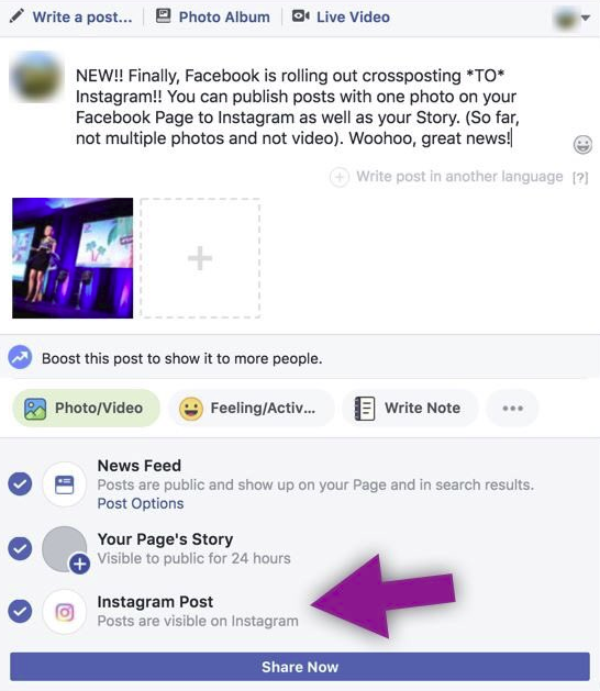 Facebook Tests the Ability to Cross-Post Facebook Updates to Instagram | Social Media Today