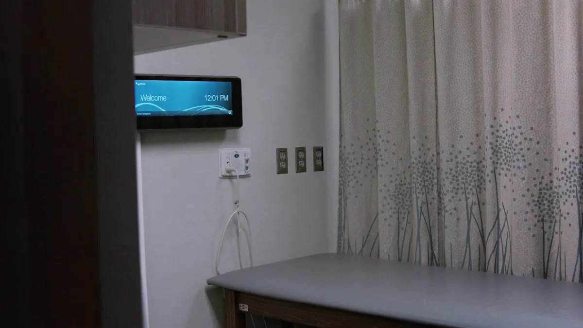 An exam room equipped with Nuance's AI-enabled medical transcription software.