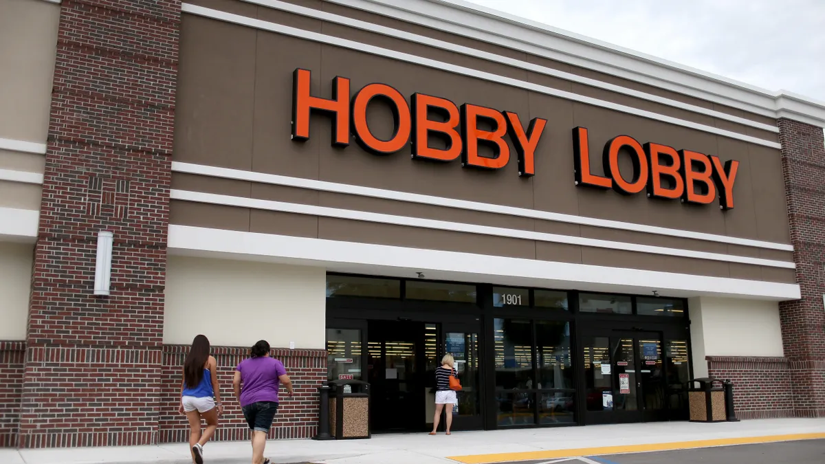 An exterior view of a Hobby Lobby store