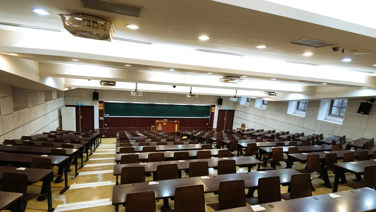 An empty lecture hall.