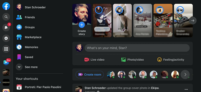Facebook desktop redesign test