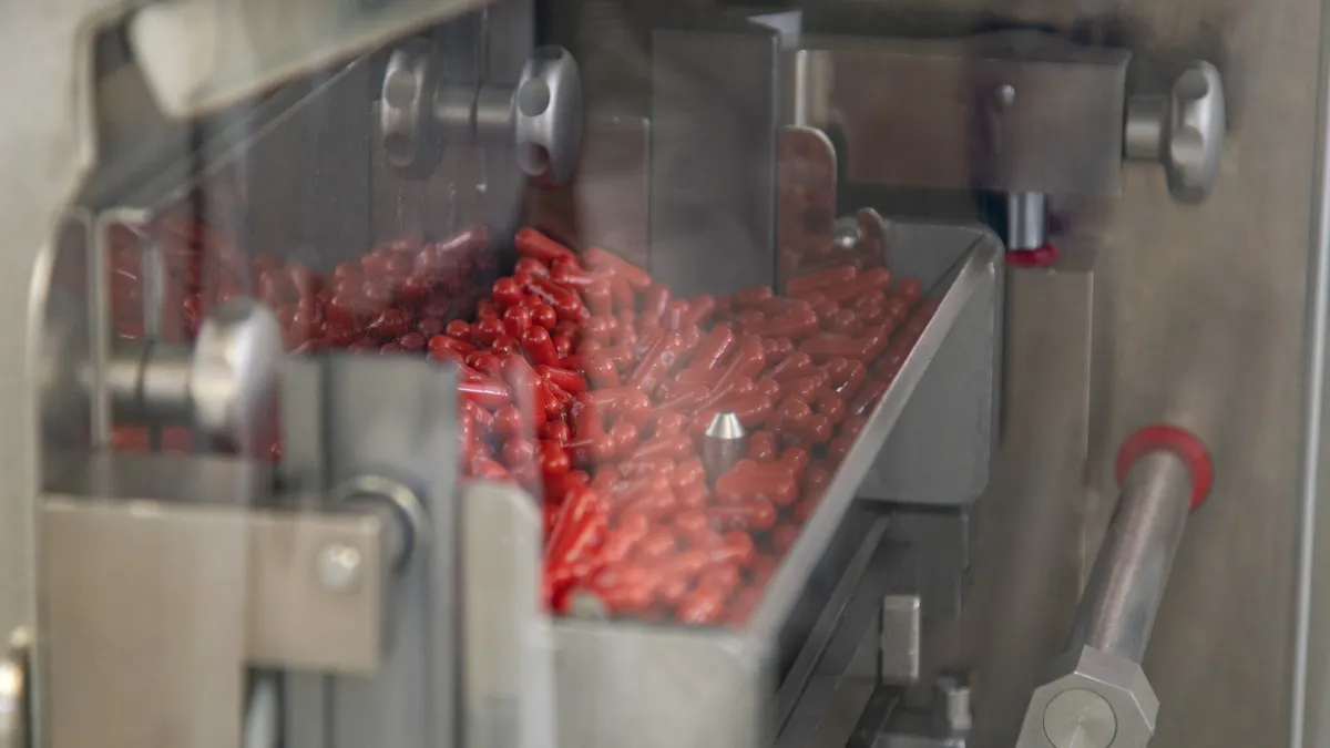 A photo of Merck & Co. and Ridgeback Biotherapeutics' molnupiravir being manufactured.