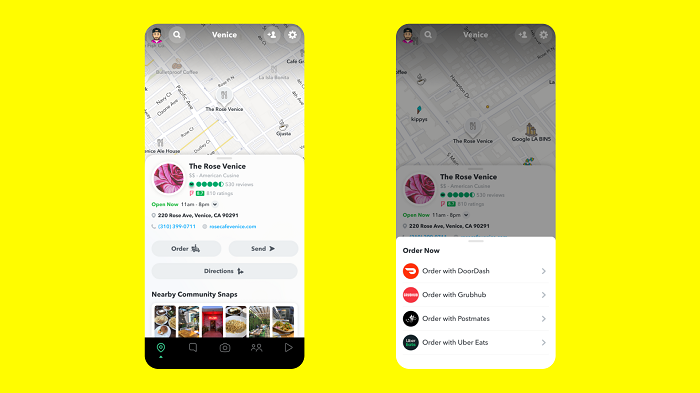 Snap Map places