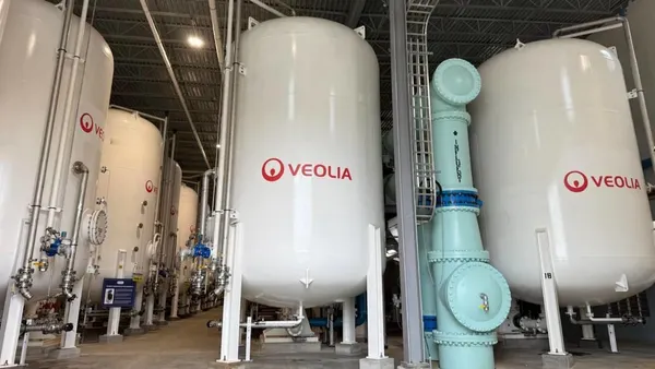 water treatment tankards in an industrial facility