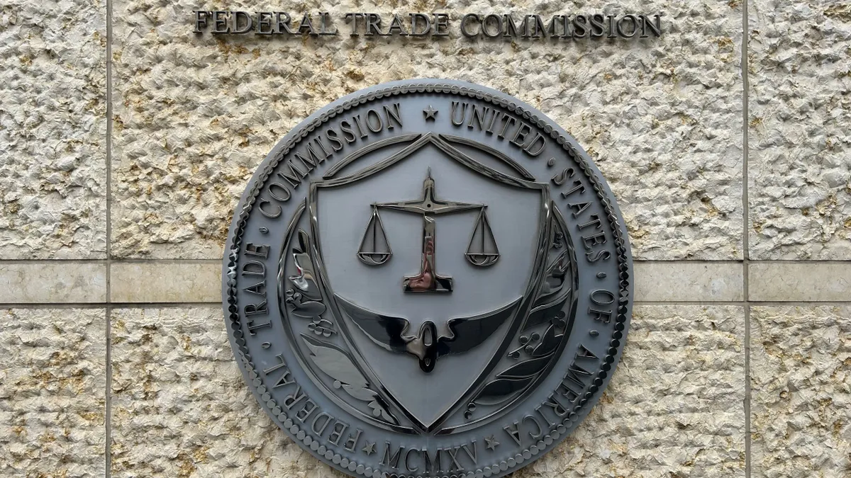 The Federal Trade Commission emblem on the Constitution Center in Washington, D.C.