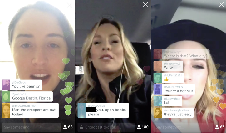 Periscope live comments