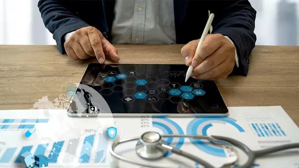 Person using tablet with digital pencil