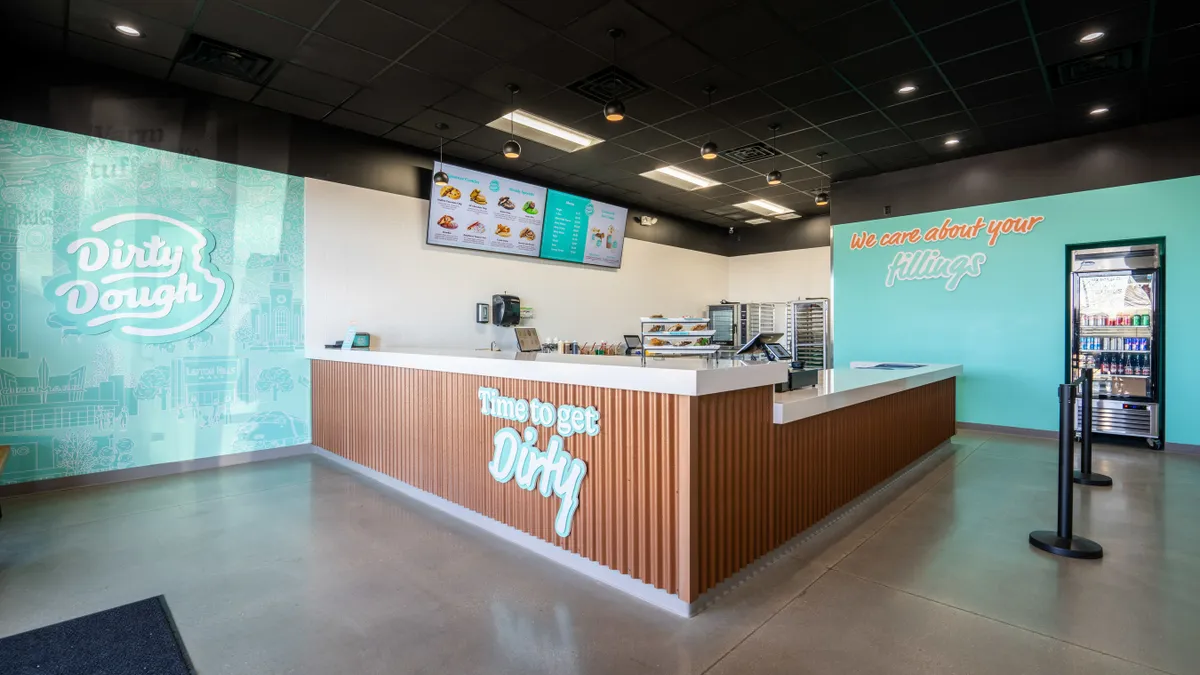 An image of the interior of a Dirty Dough location.