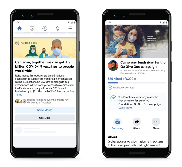 Facebook vaccine awareness push