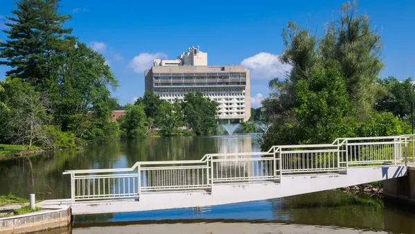 The center of the University of Massachusetts-Amherst.