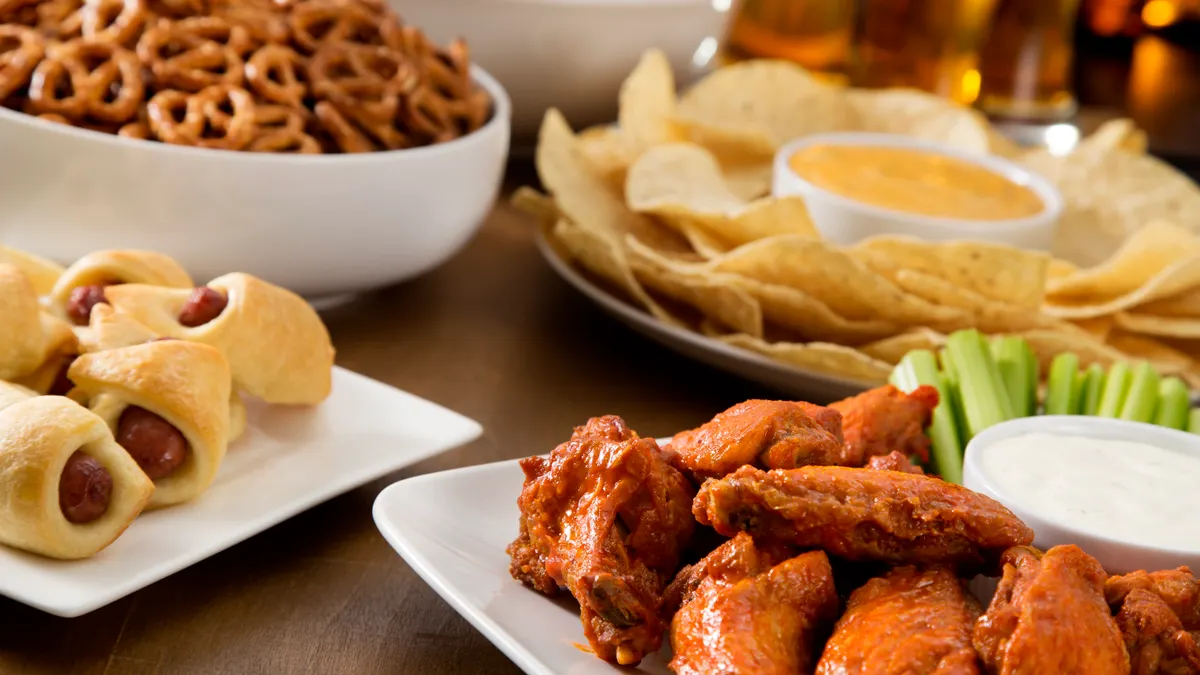 Tailgate food spread