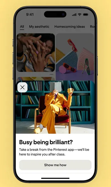 Pinterest teen usage warning