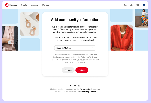 Pinterest community information